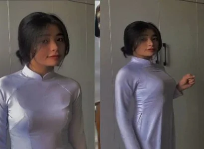 Áo dài mông tròn phê ngất ngây